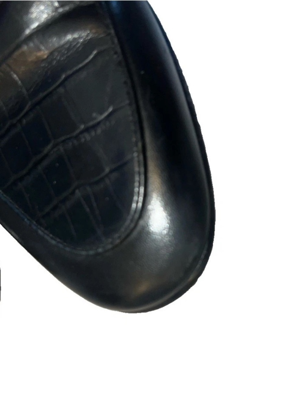GIFENNSE Handcrafted Men's Dress Leather Loafers Shoes Croc Slip On Black 9 - Picture 3 of 5
